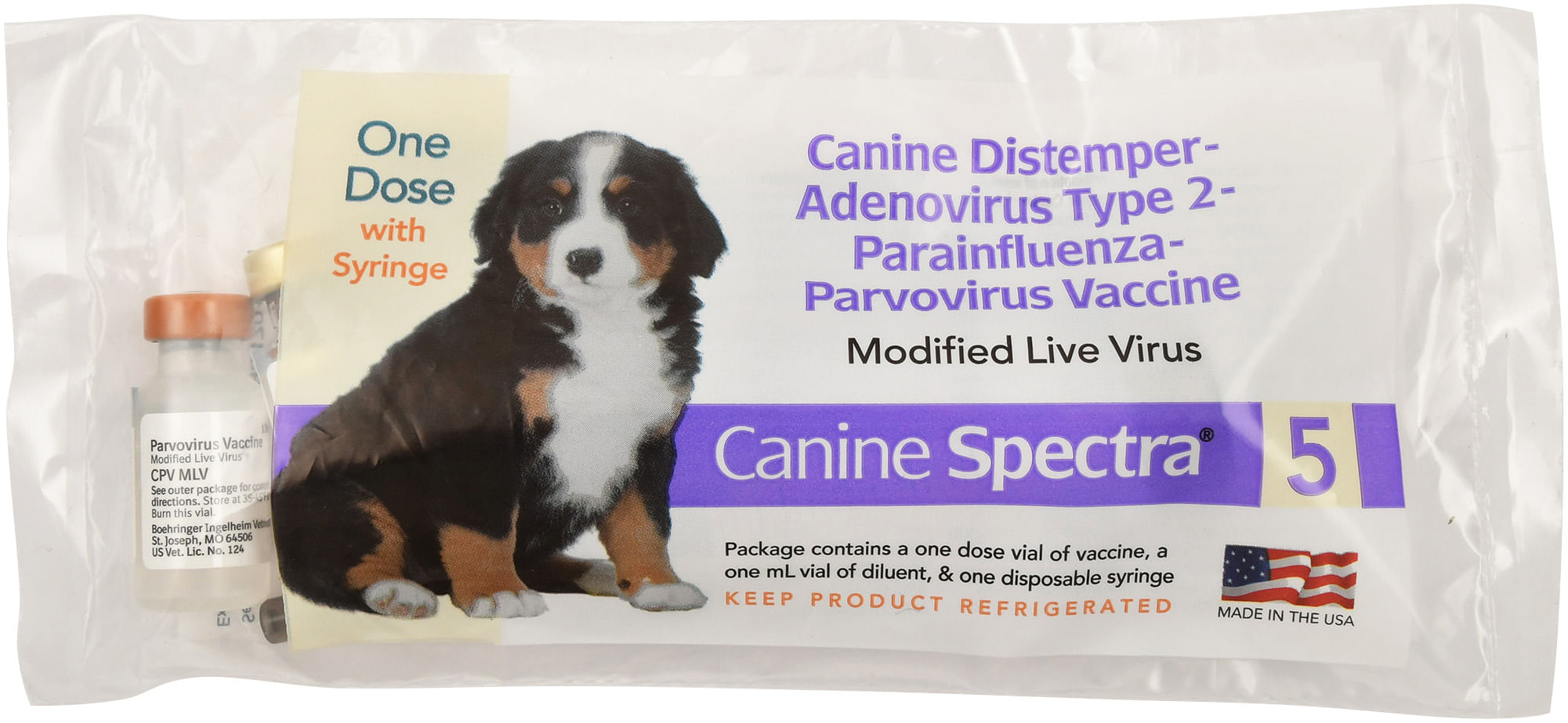 Canine Spectra 5 Dog Vaccine, 1 Dose - Jeffers