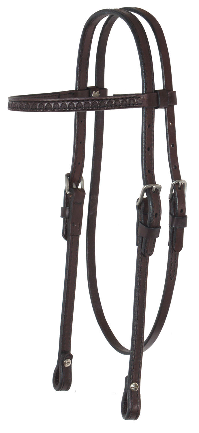 Circle-Y-Shell-Tooled-Browband-Headstall
