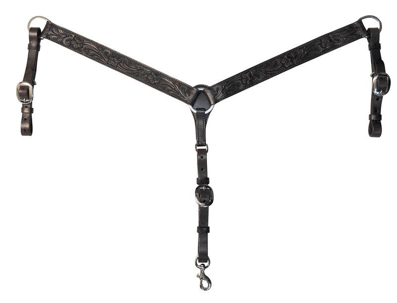 Circle Y Floral Tooled Breast Collar Jeffers