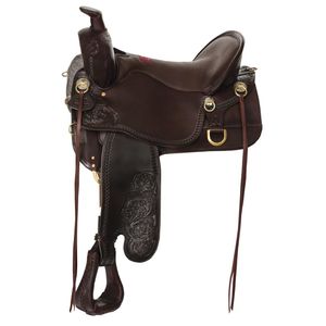 Tucker Custom High Plains Smooth Trail Saddle, Medium, Brown