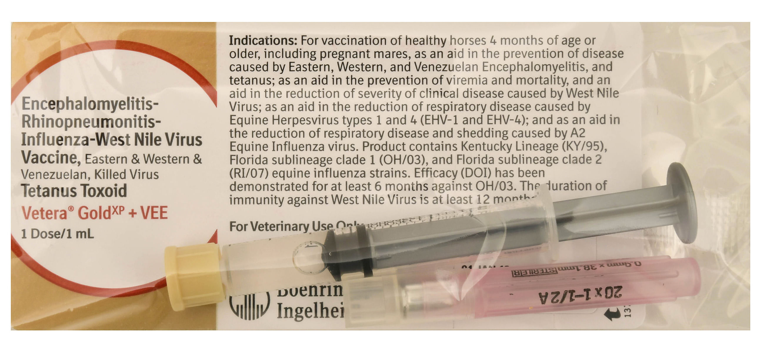 Vetera Gold XP + VEE 6 Way Horse Vaccine with West Nile, Single Dose ...