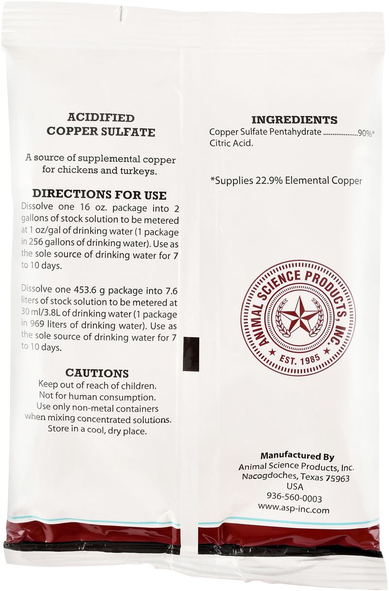 Acidified Copper Sulfate Supplement Jeffers