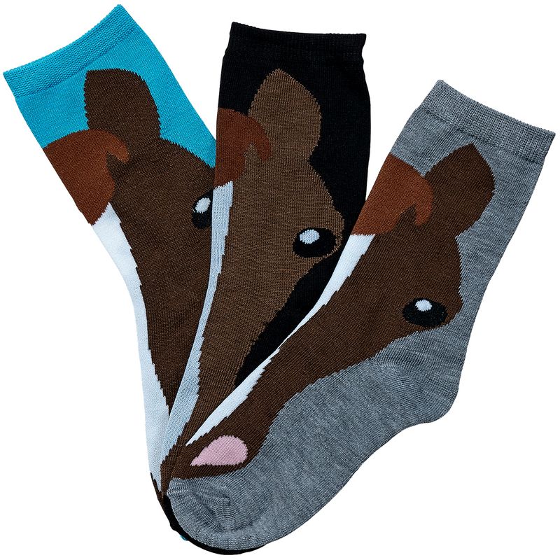 Ladies--Horse-Face--Socks-3-pair