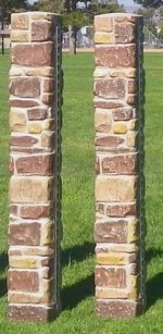 68--Stone-Column-Stds-w-Track-Pair-Color--Brown-Stone