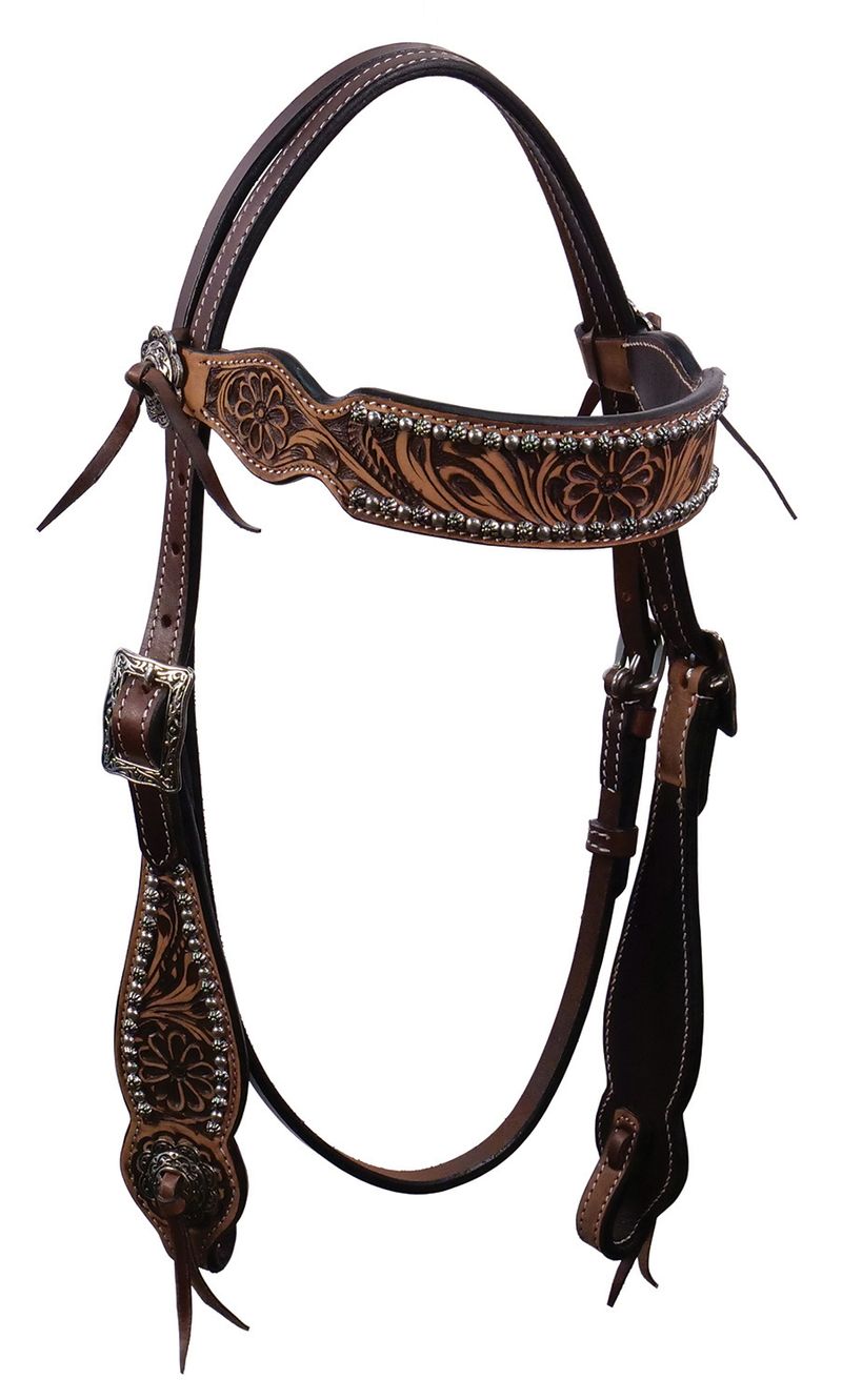 Cody-Pro-Flower-Tooled-Headstall