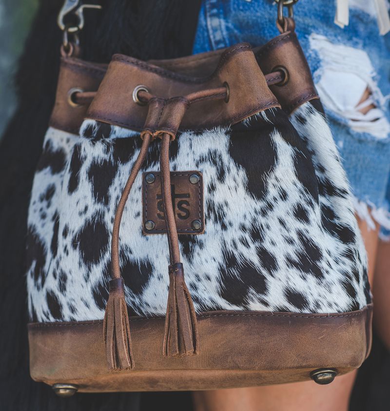 Cowhide on sale bucket bag