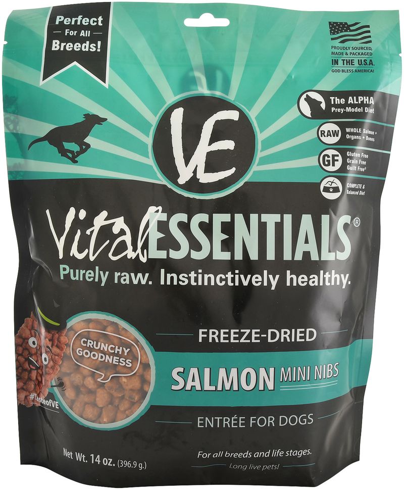 Vital Essentials FreezeDried Salmon Mini Nibs Dog Food Jeffers