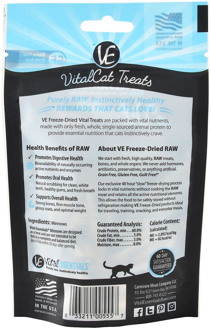 Vital Essentials Cat Freeze Dried Minnows 0.5 Oz
