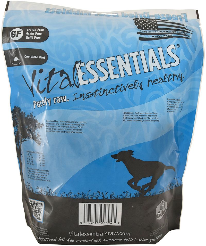Vital Essentials FreezeDried Beef Dog Food Nibblets Jeffers