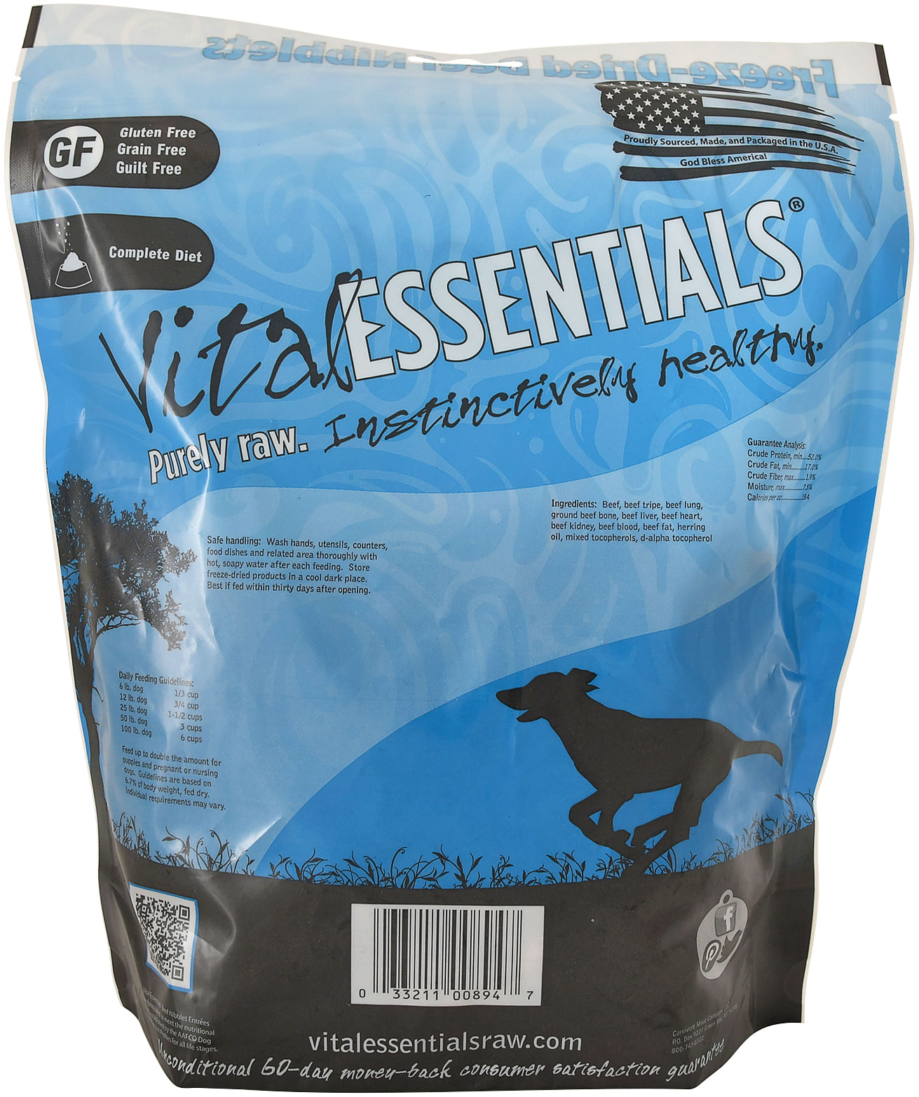 Vital Essentials FreezeDried Beef Dog Food Nibblets Jeffers