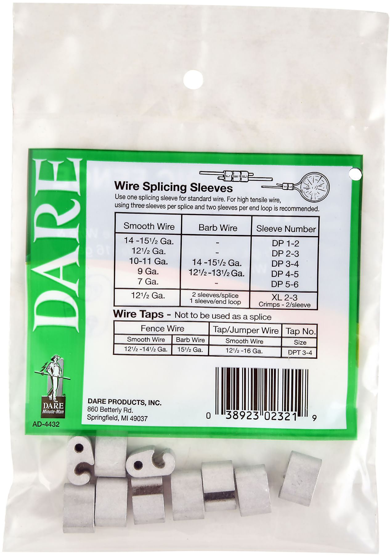 Dare Electric Fence Wire Taps, pkg of 10 Jeffers