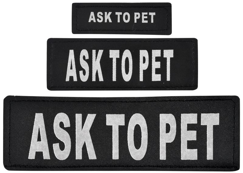 Reflective--Ask-To-Pet--Patches-Set-of-2
