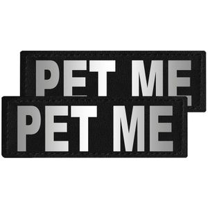 Reflective "Pet Me" Patches, Set of 2