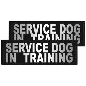 Reflective "Service Dog In Training" Patches, set of 2