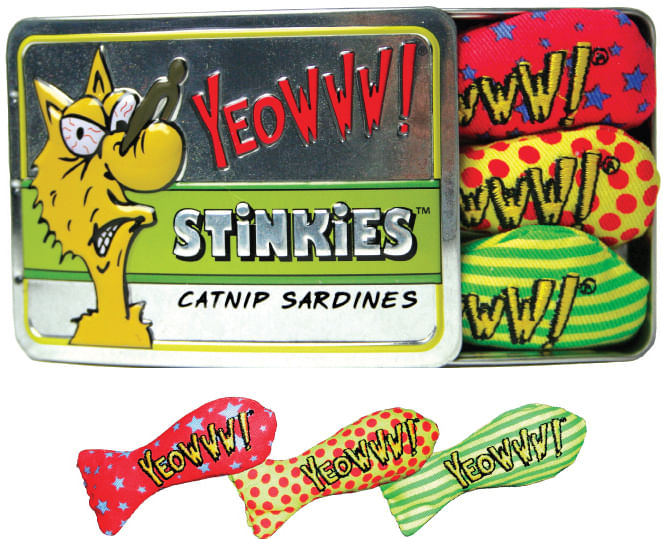 Yeowww! Stinkies Catnip Sardine Cat Toy, 3pack Jeffers