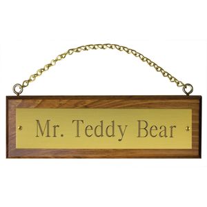 Wooden Stall Sign with Chain