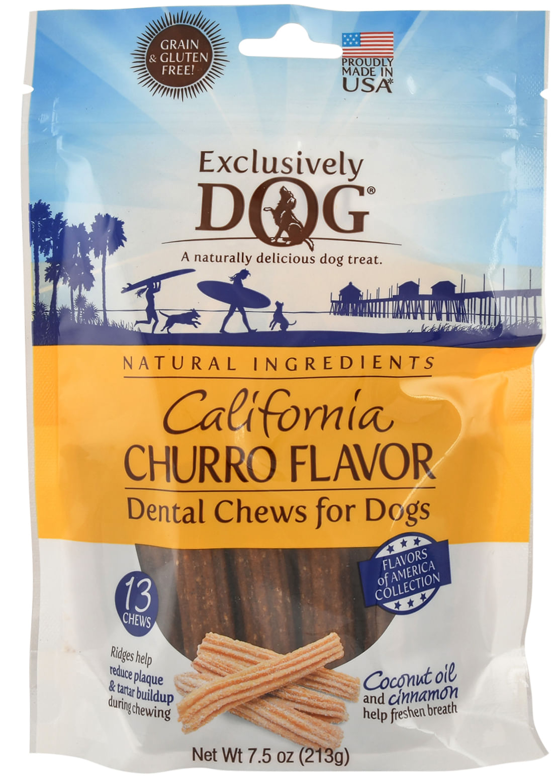 California Churro Flavor Dental Chews for Dogs - Jeffers 