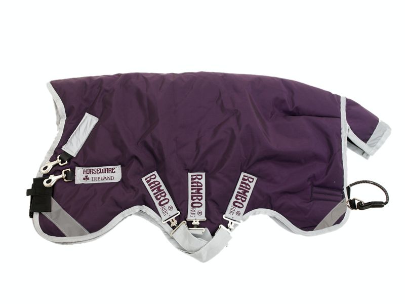 Rambo Wug Lite Turnout Horse Sheet, Purple w/ Silver Jeffers