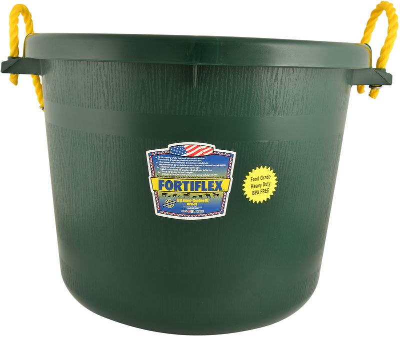Fortiflex Muck Buckets with Rope Handles, 70 qt Jeffers