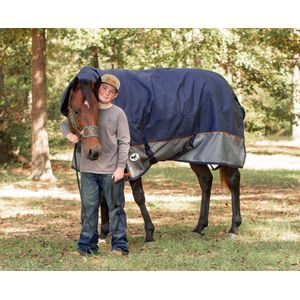 Jeffers Economy Plus Combo Neck Horse Blanket, Navy/Gray