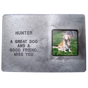 Personalized Engraved Pet Memorial Marker w/ Photo Frame