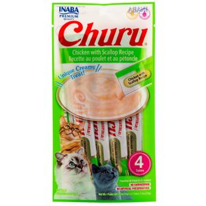 Churu Chicken w/ Scallop Puree Lickable Cat Treat, 4-pk