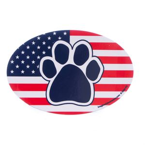 Proud to be an American Dog Paw Flag Car Magnet