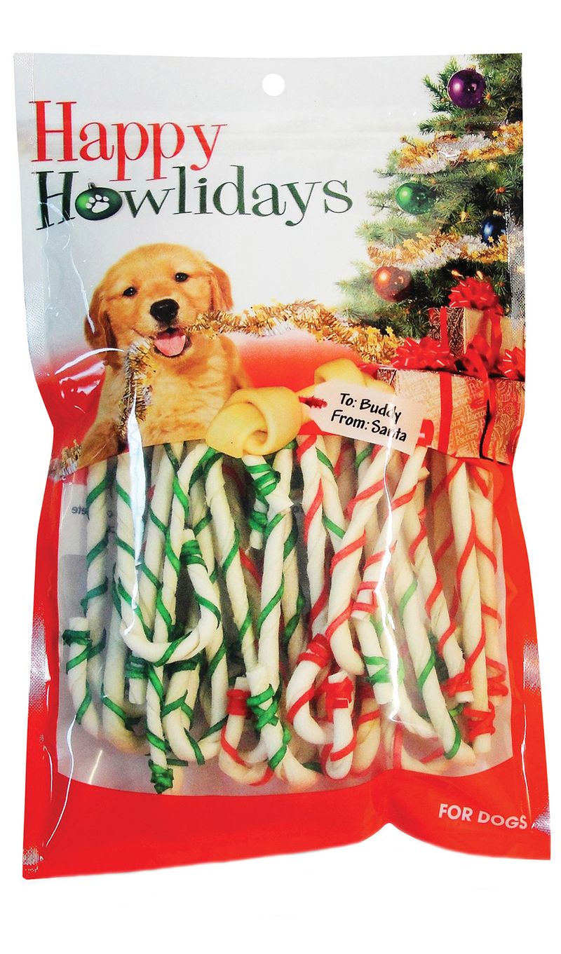 5" Rawhide Candy Canes, 30 pack Jeffers