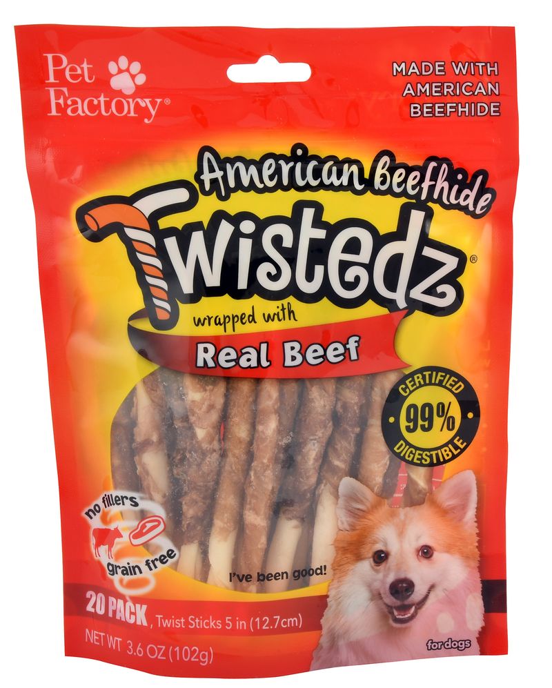 Twistedz American Beefhide Twist Sticks with Real Meat Wrap Jeffers