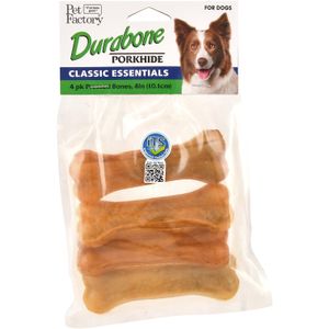 Classic Essentials Pressed Porkhide Durabone Chews, 4 pack