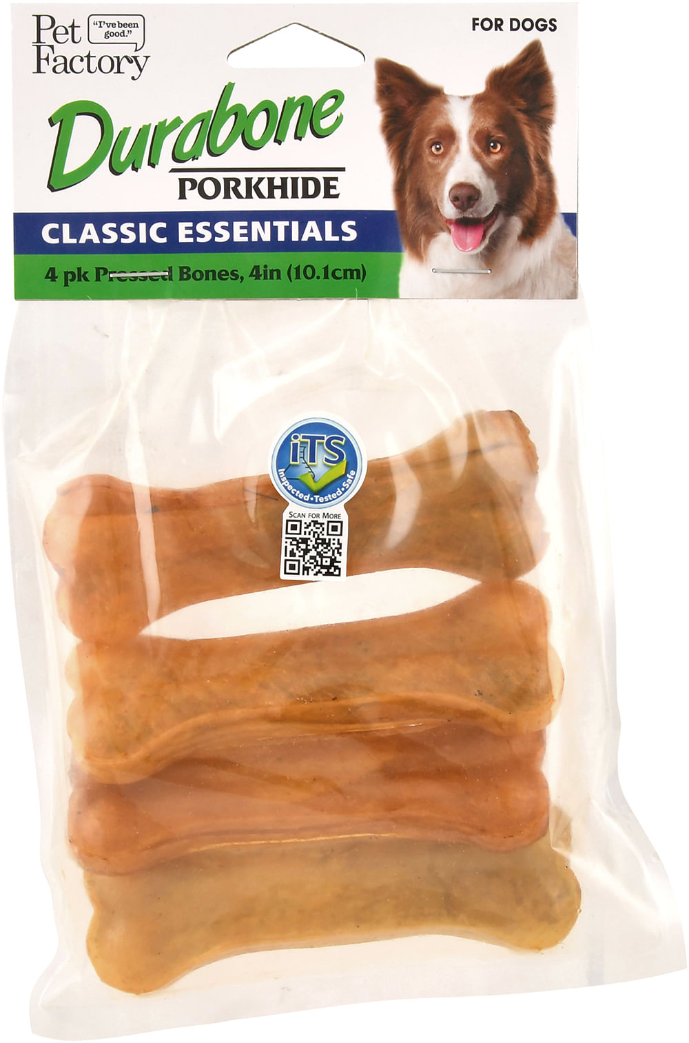 4 pk Classic Essentials Pressed Porkhide Durabone Chews Jeffers