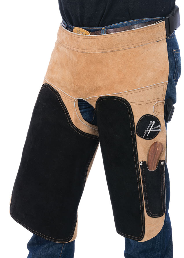 Tough 1 Premium Leather Farrier Chaps, Easy On/Off Jeffers