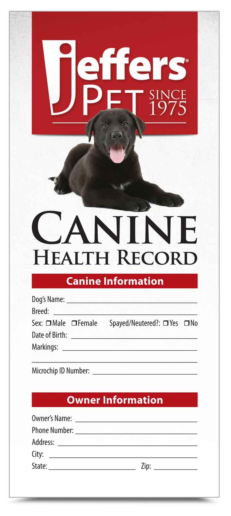 Jeffers Dog Health Records - Jeffers