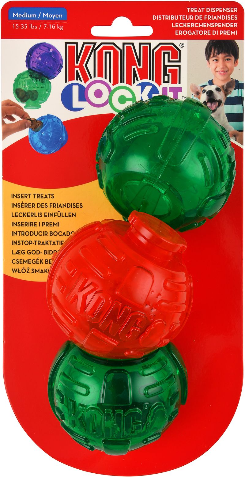 KONG Lock-It Treat Puzzle Dog Toy (3-pk)