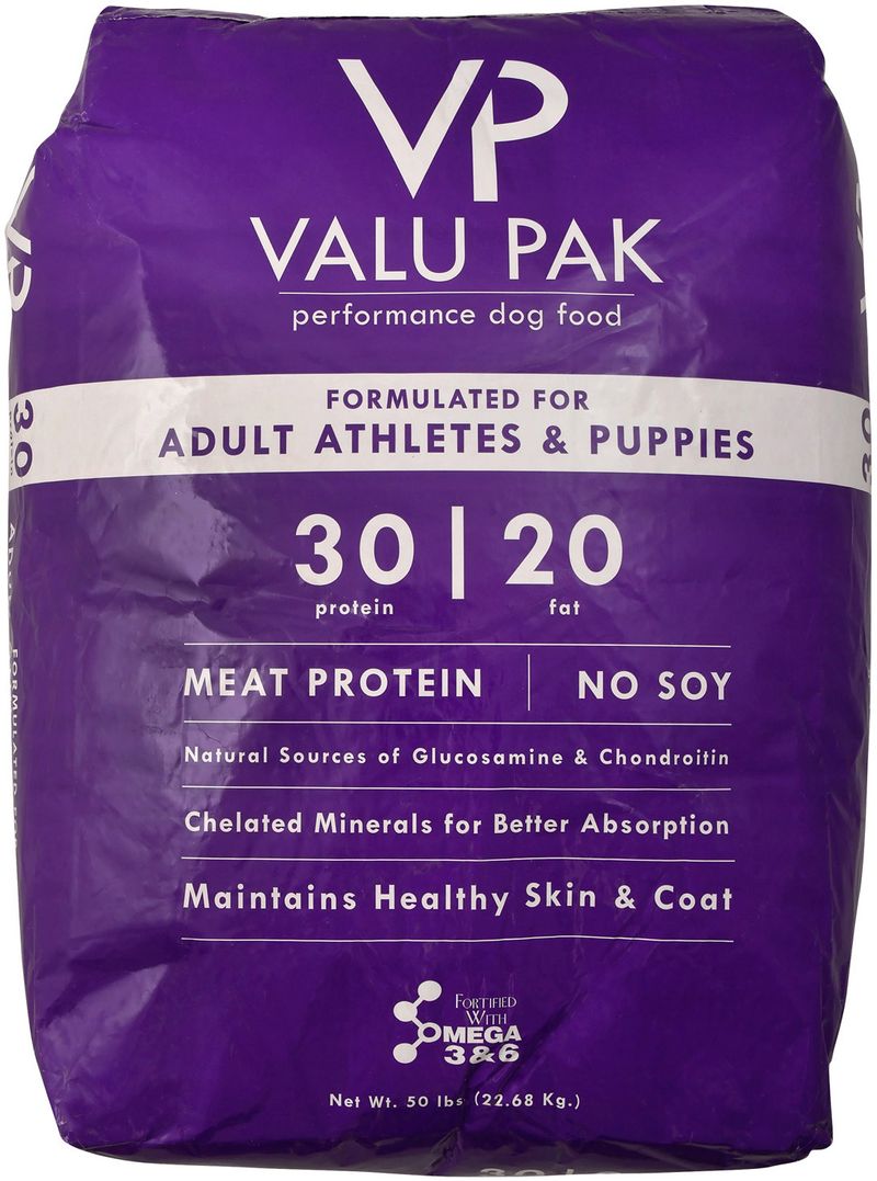 Dog food sales purple bag