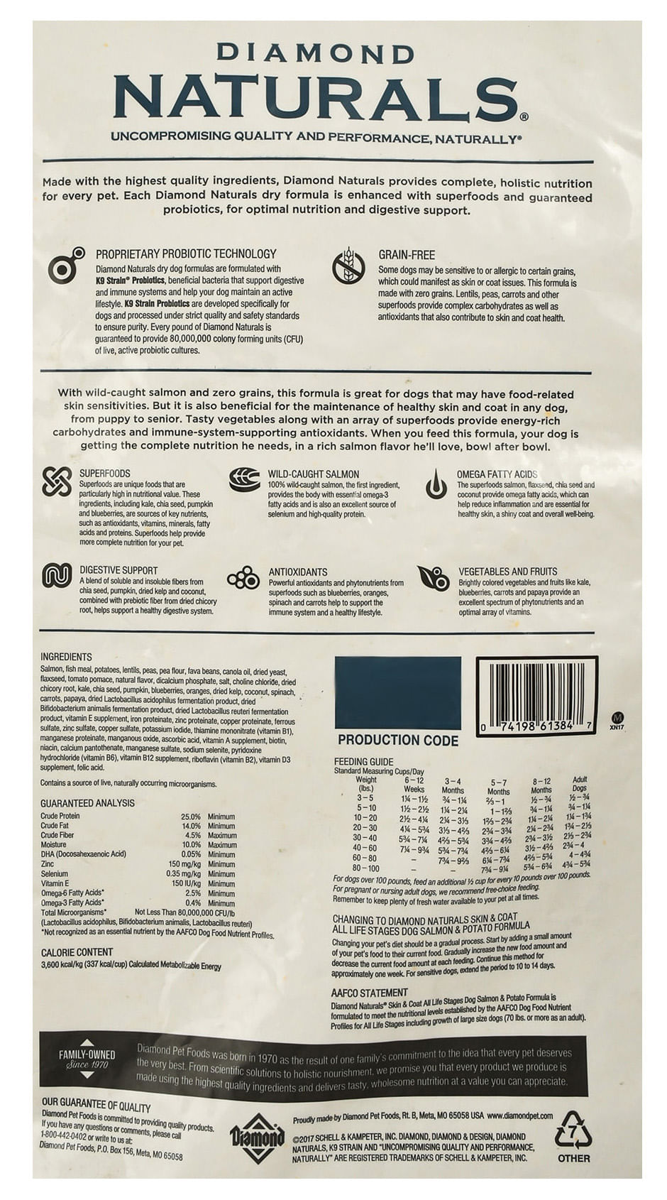 Diamond naturals hotsell dog food ratings