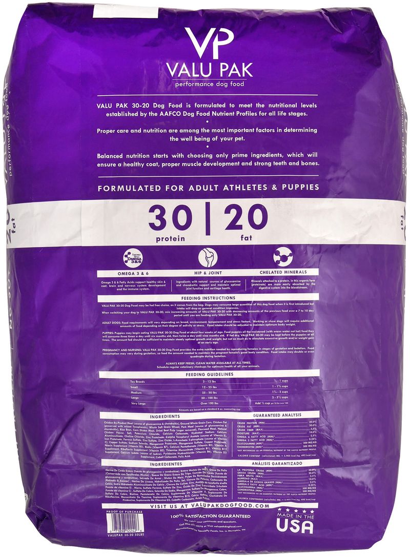 Valu-Pak-30-20-Dog-Food--Purple-Bag-