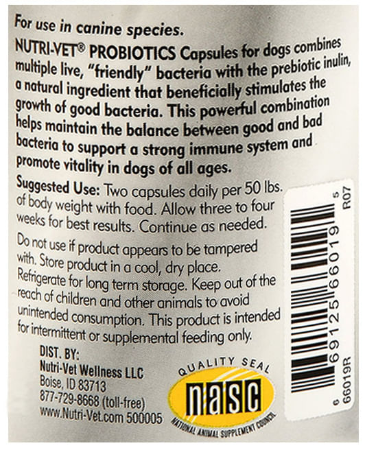 Nutri-Vet Probiotics Capsules For Dogs - Jeffers