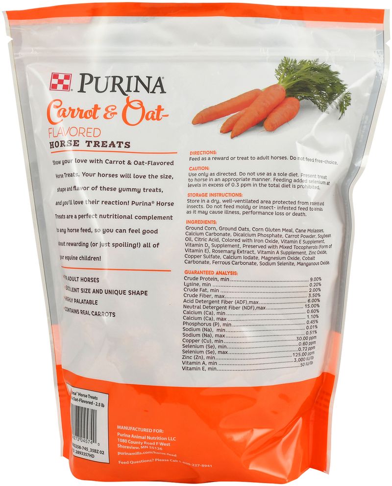 Purina Carrot & Oat Horse Treats, 2.5 lb Jeffers