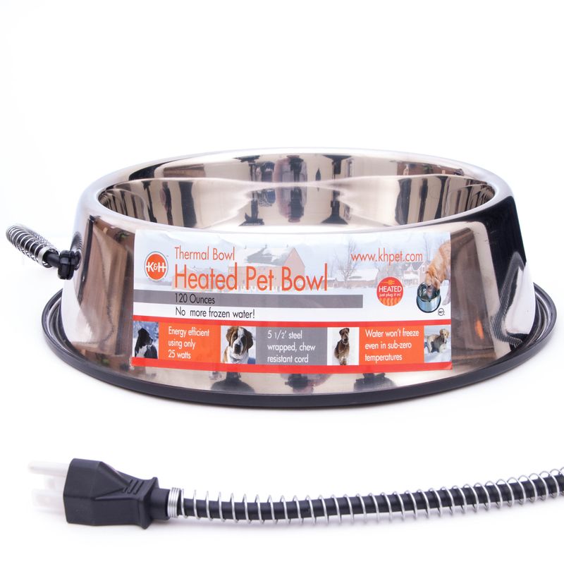 K&H Heated Water Bowl (Stainless Steel), 120 oz Jeffers