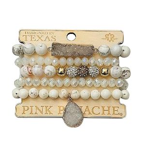 Pink Panache Druzy 5-Strand Bracelet Set
