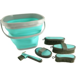 Tail Tamer Horse Grooming Kit with Collapsible Bucket