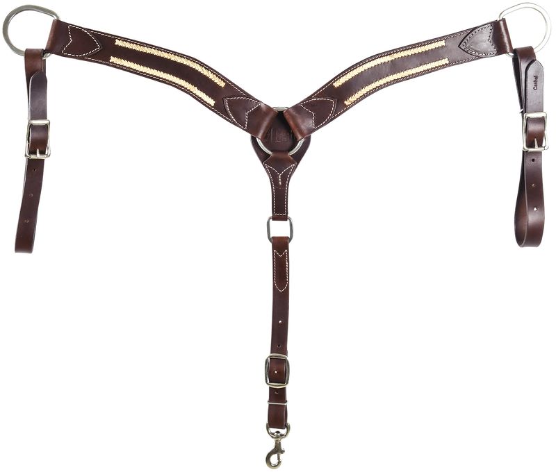Cashel 2-Inch Breastcollar With Basket Tooling - Chocolate Brown, Horse Tack