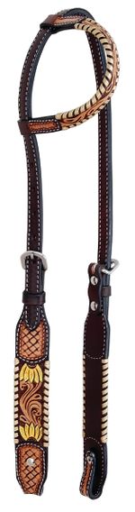 Rafter-T-Painted-Sunflower-Single-Ear-Headstall