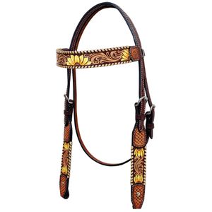 Rafter T Painted Sunflower Browband Headstall