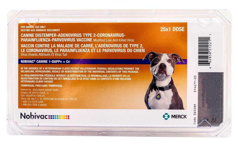 Nobivac Canine 1-DAPPv+Cv Vaccine For Dogs - Jeffers