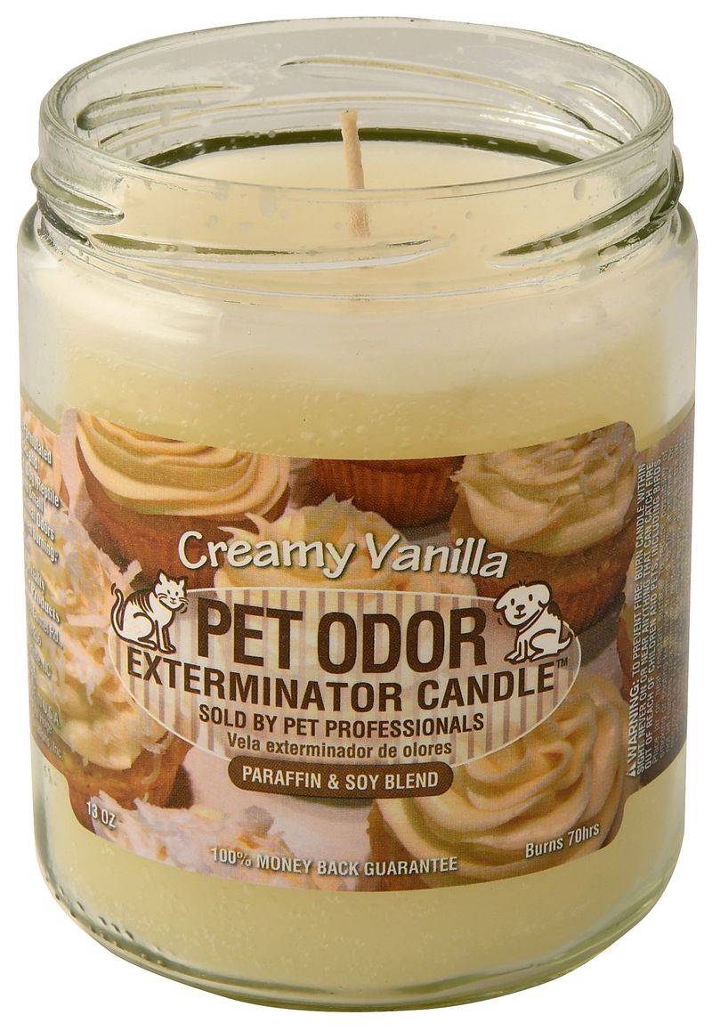 Pet Odor Exterminator Candle Creamy Vanilla Jeffers   555122 800 Auto