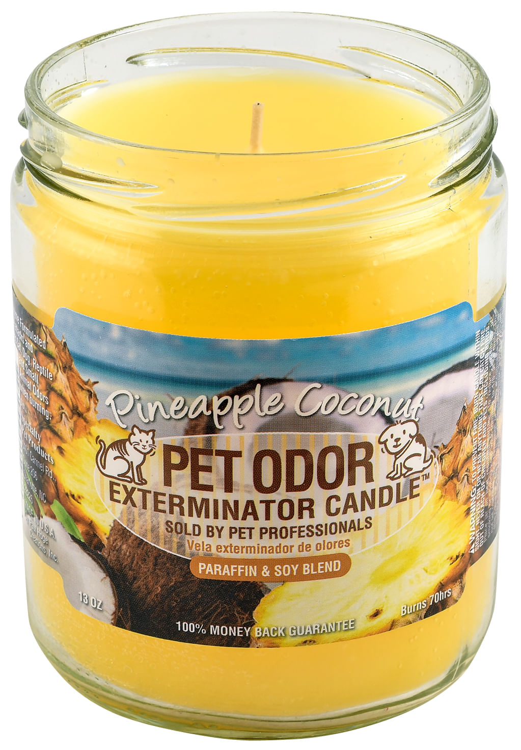 Pet Odor Exterminator Candle, Pineapple Coconut, 13 oz Jeffers