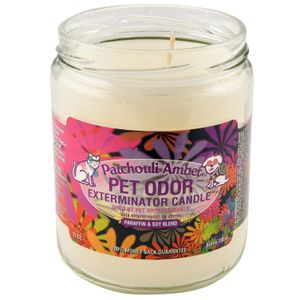 Pet Odor Exterminator Candle, Patchouli Amber, 13 oz