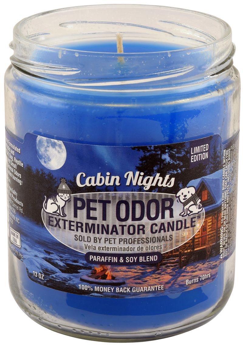Pet Odor Exterminator Candle, Cabin Nights, 13 oz Jeffers